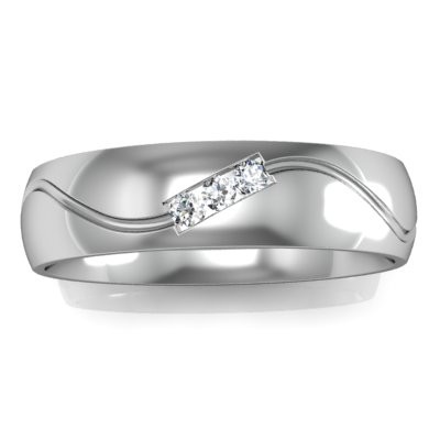 טבעת נישואין משובצת