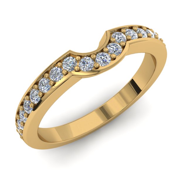 טבעת נישואין משובצת