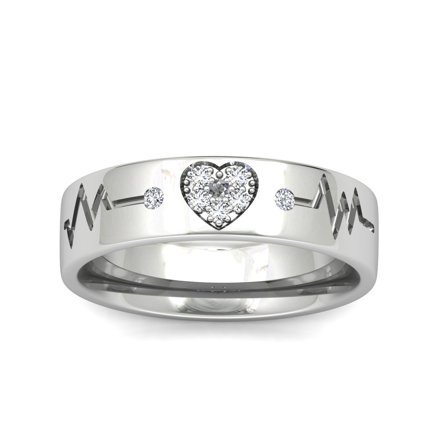 טבעת נישואין משובצת