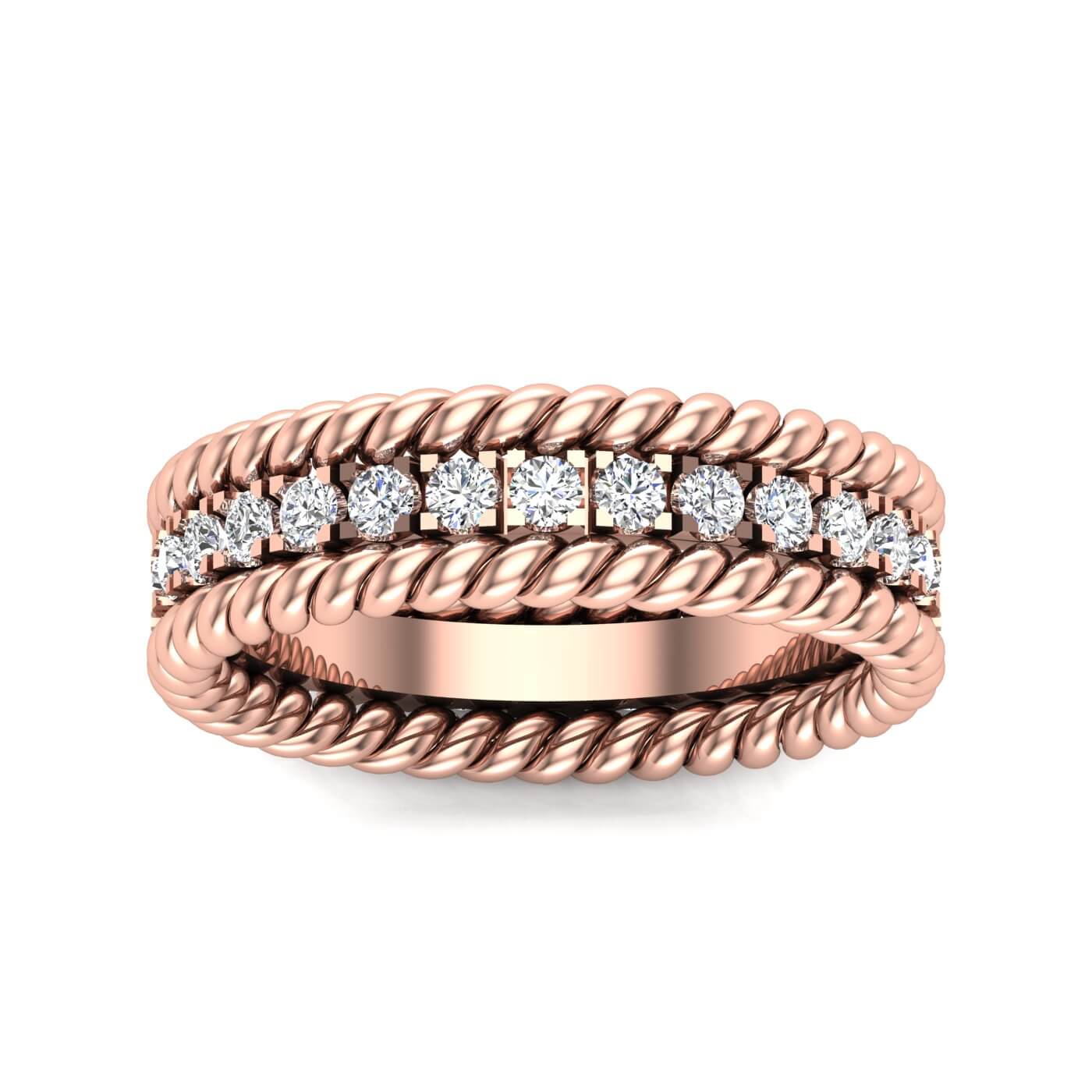 טבעת נישואין משובצת