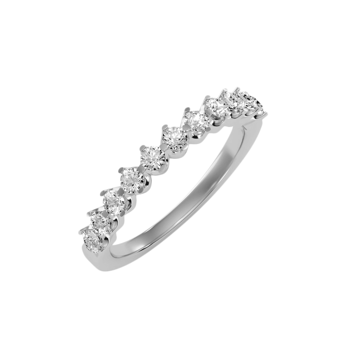 טבעת יהלומים זהב לבן ואדום 14 קראט