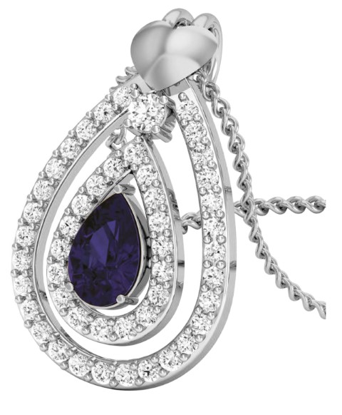 תליון יהלומים ואבן חן ספיר