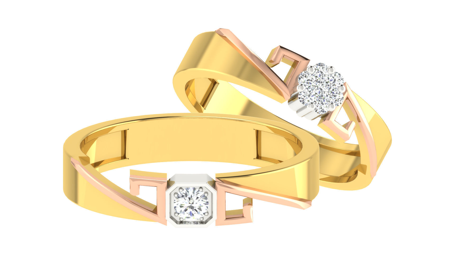 טבעות נישואין משובצות