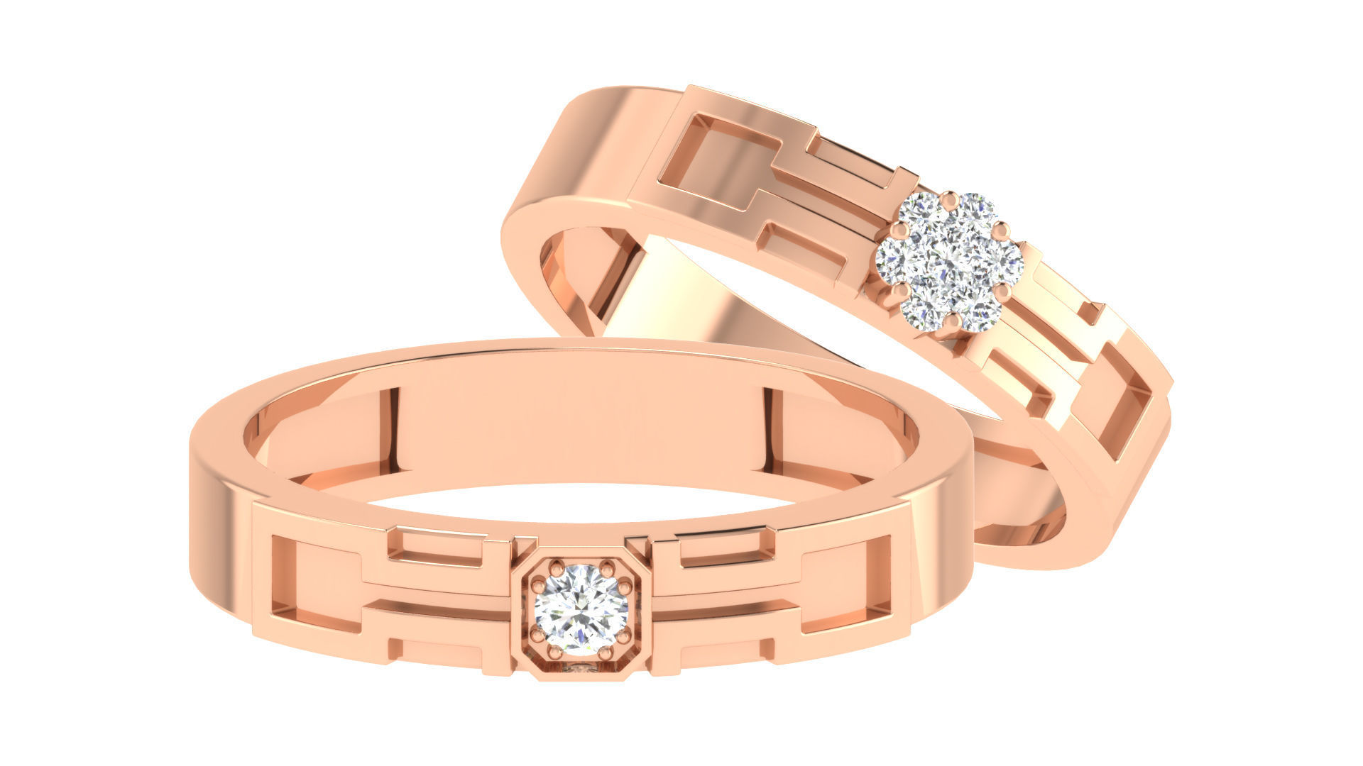 טבעות נישואין משובצות