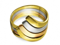 טבעת זהב בצבעי זהב שונים