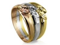 טבעות יהלומים 3 צבעים זהב
