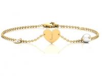 צמיד שם , עיצוב לב לנערות