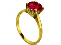 רובי בטבעת זהב זהוב