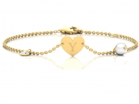 צמיד יהלום בעיצוב לב לנערה