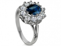 טבעת וינטז טבעות דיאנה אבן ספיר מסביב יהלומים