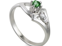 אמרלד ברקת בטבעת זהב לבן