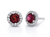 עגילי אבני רובי ויהלומים