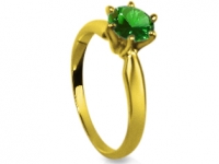 טבעת אירוסין מעוצבת עם אבן חן ירוקה אמרלד ברקת