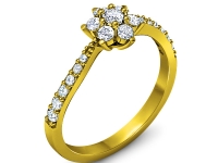 טבעת זהב צהוב יהלום קארט להצעת אירוסין