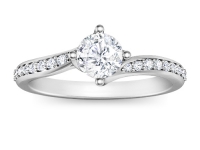 טבעת יהלומים זהב לבן