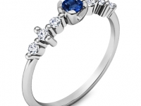 טבעת יהלומים ואבן חן ספיר