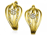 עגילים זהב צהוב תלויים