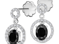 עגילים זהב יהלום שחור