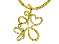 שרשרת לב מזהב