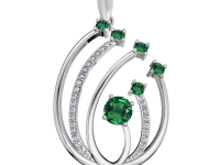 תליון לשרשרת עם אבנים ירוקות