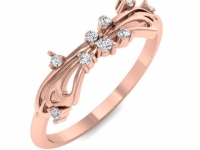 טבעת זהב מעוצבת משובצת יהלומים