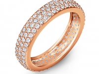 טבעת יהלומים זהב אדום