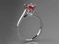 טבעת לבן זהוב אבן חן רובי