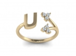 טבעת יהלומים - אות U