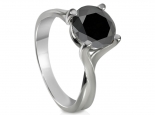 טבעת סוליטר מעוצבת יהלום שחור 1 קרט 