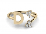 טבעת יהלומים - אות D