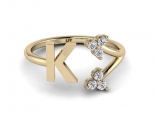 טבעת יהלומים - אות K