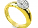 טבעת סוליטר עם 2 צבעי זהב עם יהלום 0.70 - 1.00 קראט - "VENUS"