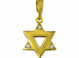 תליוני מגן דוד - תליון מגן דוד זהב ויהלומים
