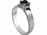 טבעת סוליטר יהלום שחור חצי קרט