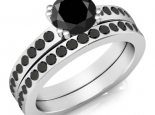 טבעת יהלומים שחורים תוספת לטבעת סוליטר