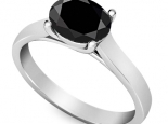 טבעת סוליטר לאישה- יהלום שחור מרכזי