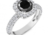 טבעת אירוסין הולו יהלום שחור