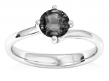 טבעת סוליטר יהלום שחור לאישה