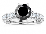 טבעת יהלום שחור סוליטר גבוהה