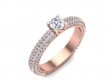 טבעת אירוסין משובצת יהלומים- חצי קראט מרכזית