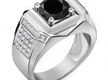 טבעת יהלומים יוקרתית לגבר יהלום שחור