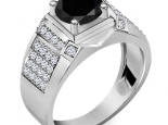 טבעת יהלום שחור לגבר -טבעת יוקרתית