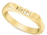 טבעת חותמת שם זהב לבן זהב צהוב או זהב אדום