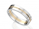 טבעת נישואין 2 צבעים זהב