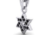 תליון מגן דויד יהלומים שחורים