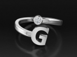 טבעת עדינה לאישה עם אות G