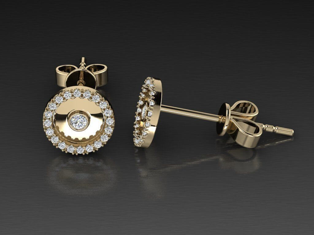 עגילי זהב ויהלומים