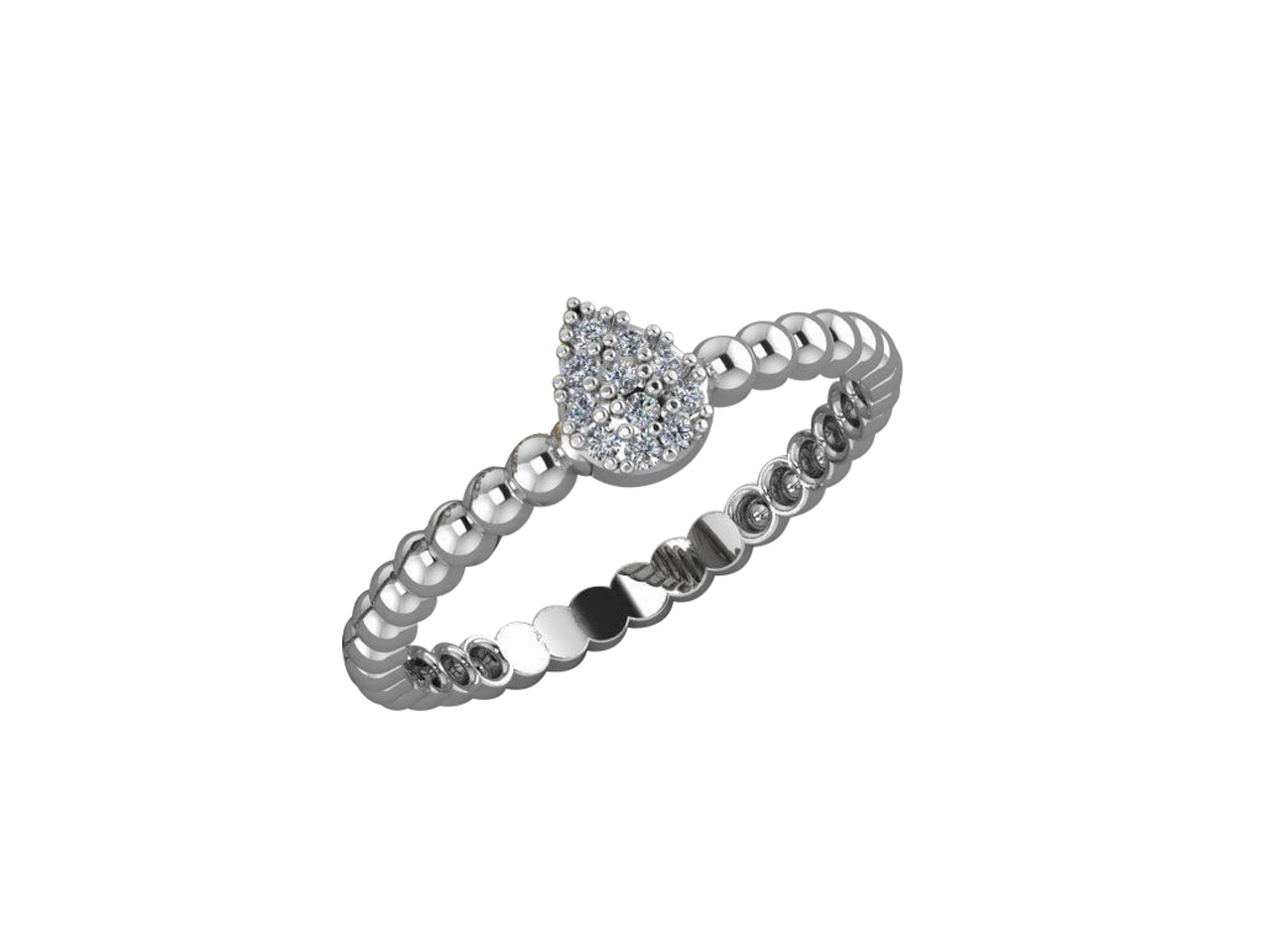 טבעת יהלומים בעיצוב טיפה 