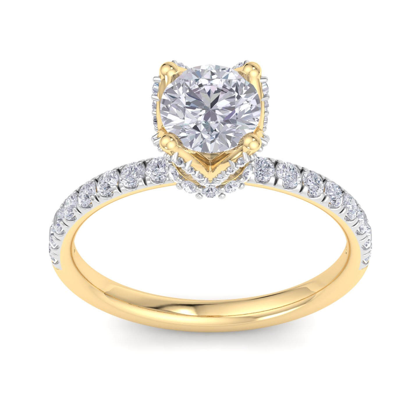 טבעת יהלומים משובצת