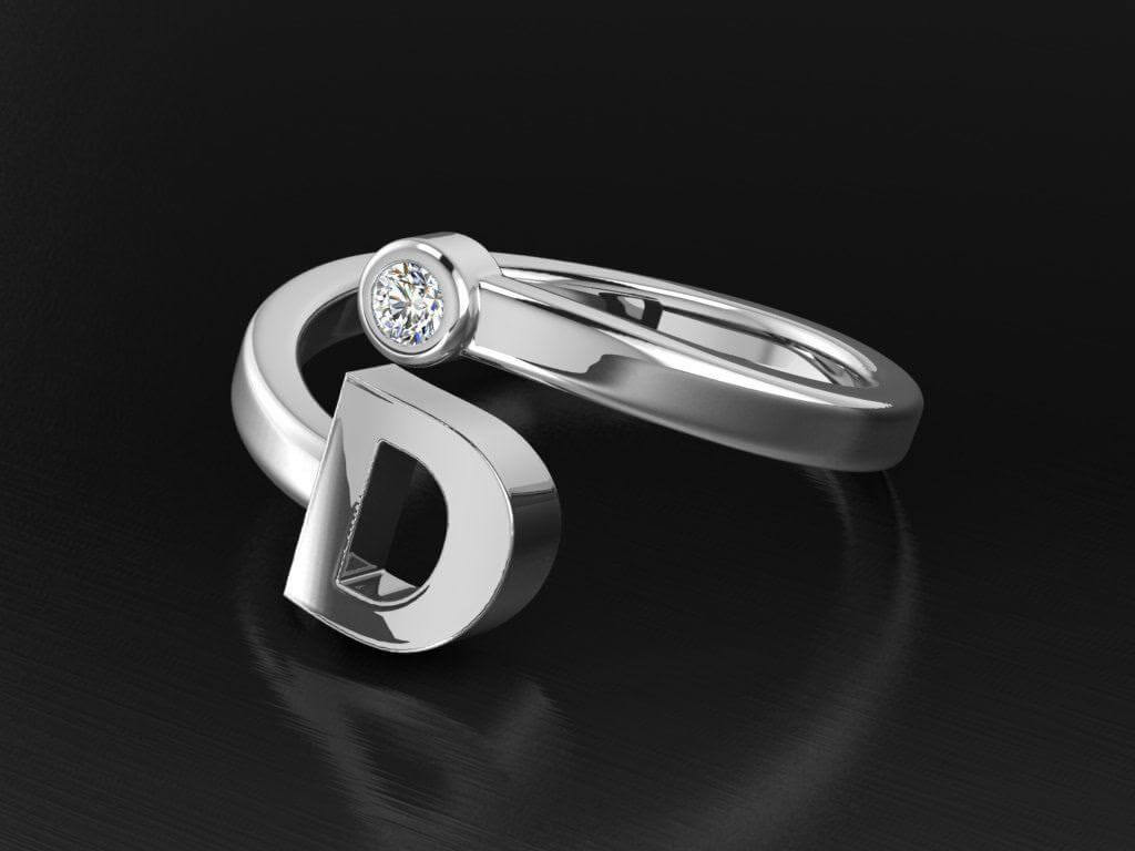 טבעת זהב לבן